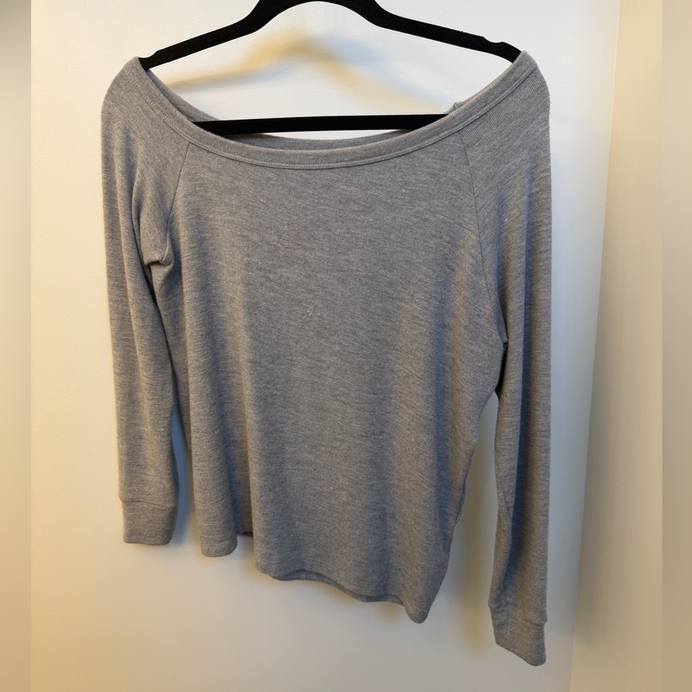 Enza Costa Heather Off the Shoulder Long Sleeve Top